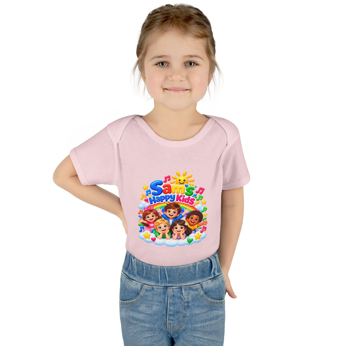 Happy Kids Infant Bodysuit — Colorful 'Sam's Happy Kids' Baby Onesie