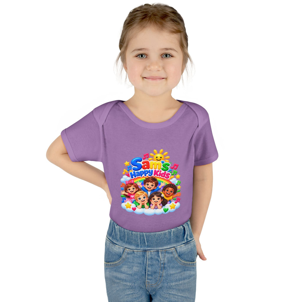 Happy Kids Infant Bodysuit — Colorful 'Sam's Happy Kids' Baby Onesie