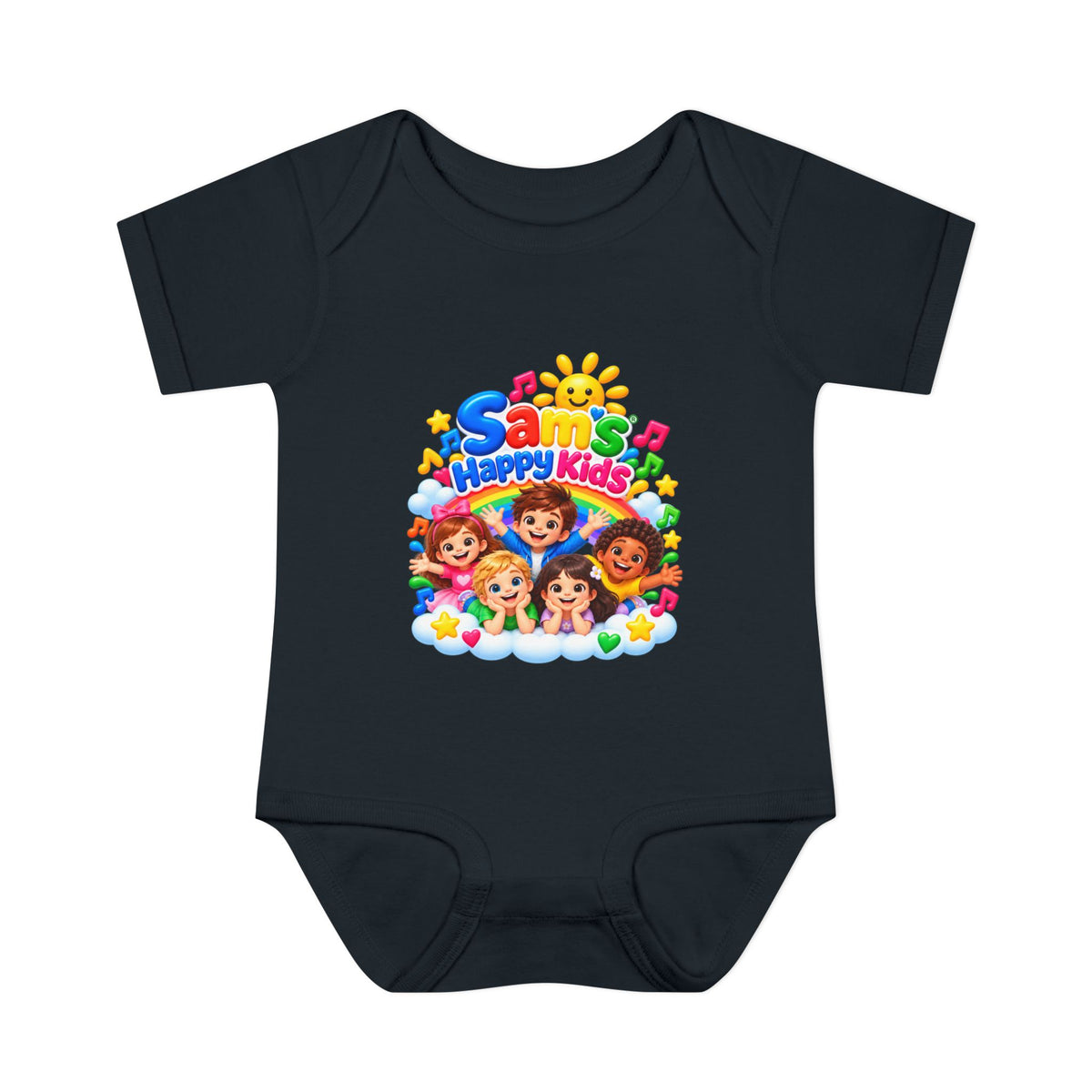 Happy Kids Infant Bodysuit — Colorful 'Sam's Happy Kids' Baby Onesie