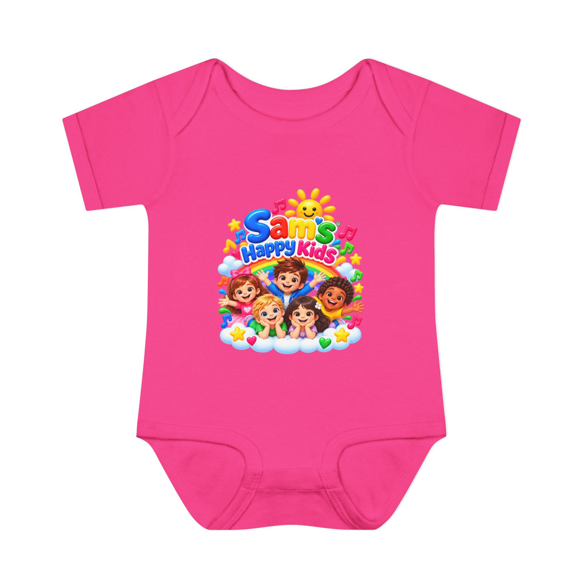Happy Kids Infant Bodysuit — Colorful 'Sam's Happy Kids' Baby Onesie