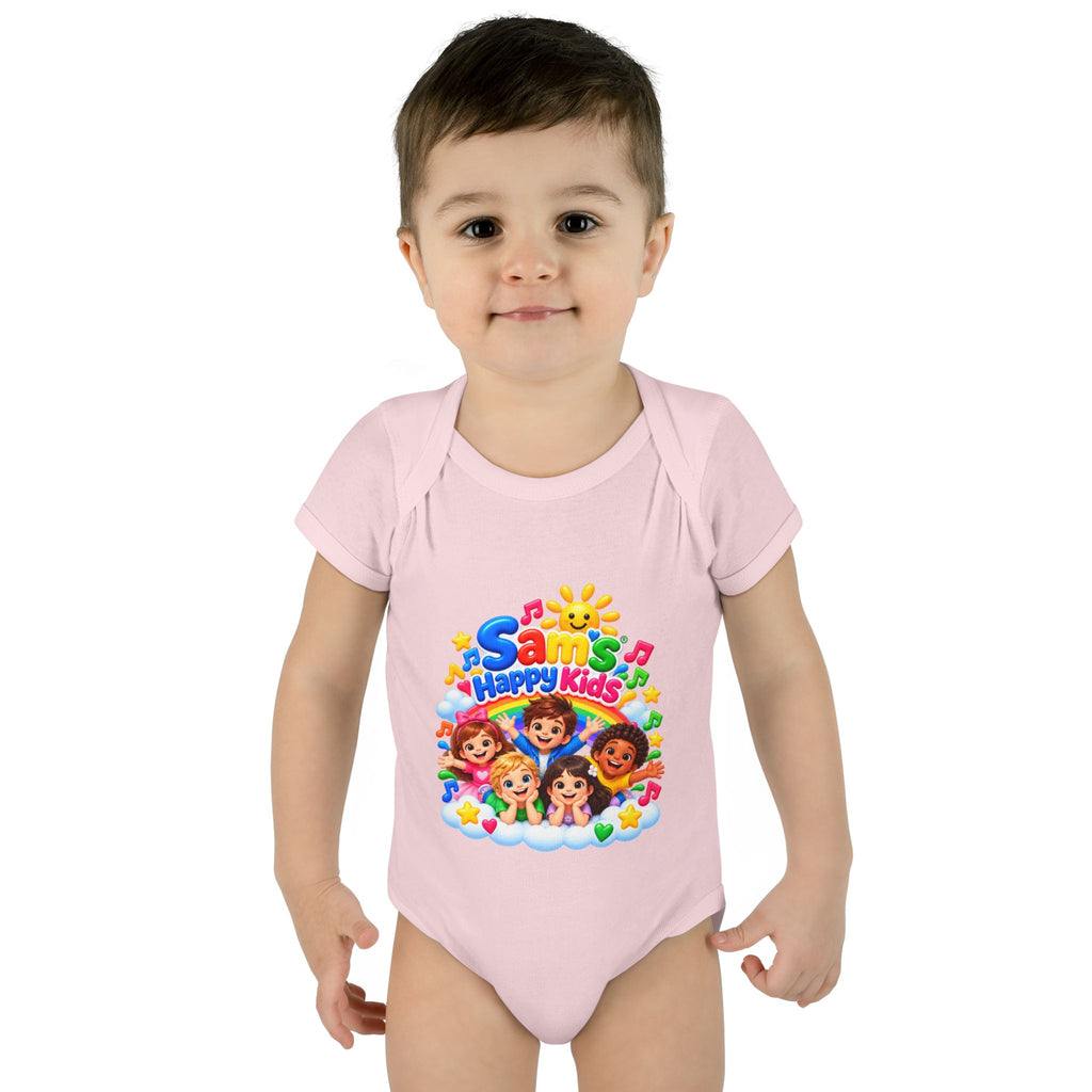 Happy Kids Infant Bodysuit — Colorful 'Sam's Happy Kids' Baby Onesie