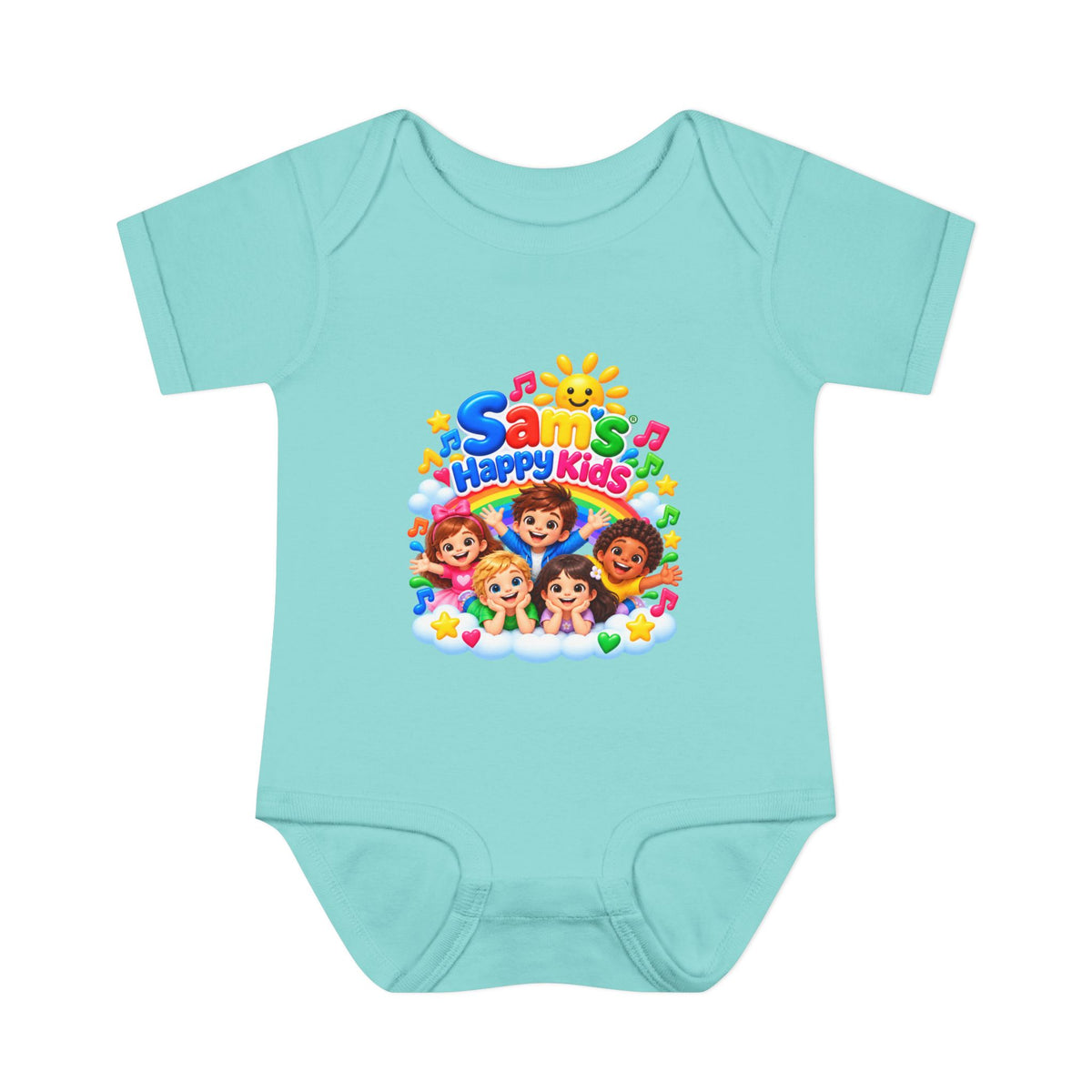 Happy Kids Infant Bodysuit — Colorful 'Sam's Happy Kids' Baby Onesie