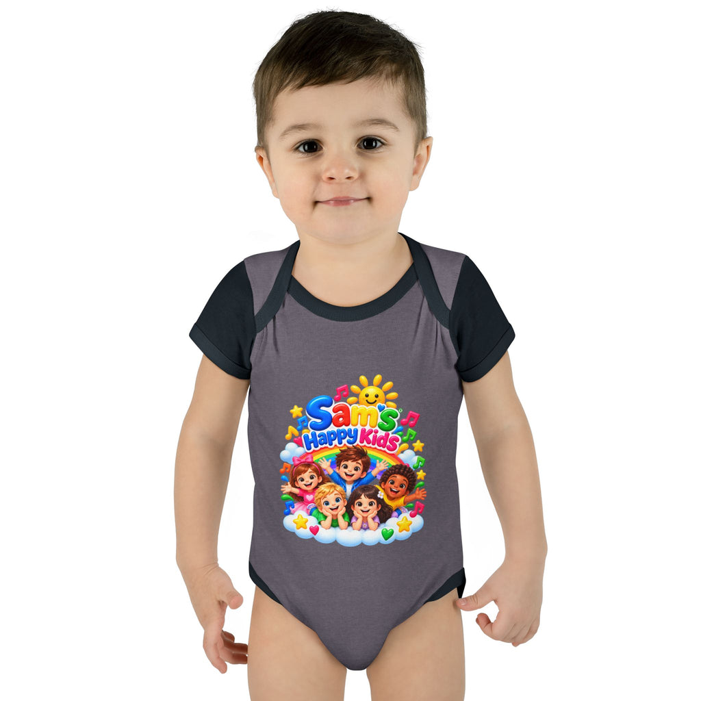 Happy Kids Infant Bodysuit — Colorful 'Sam's Happy Kids' Baby Onesie