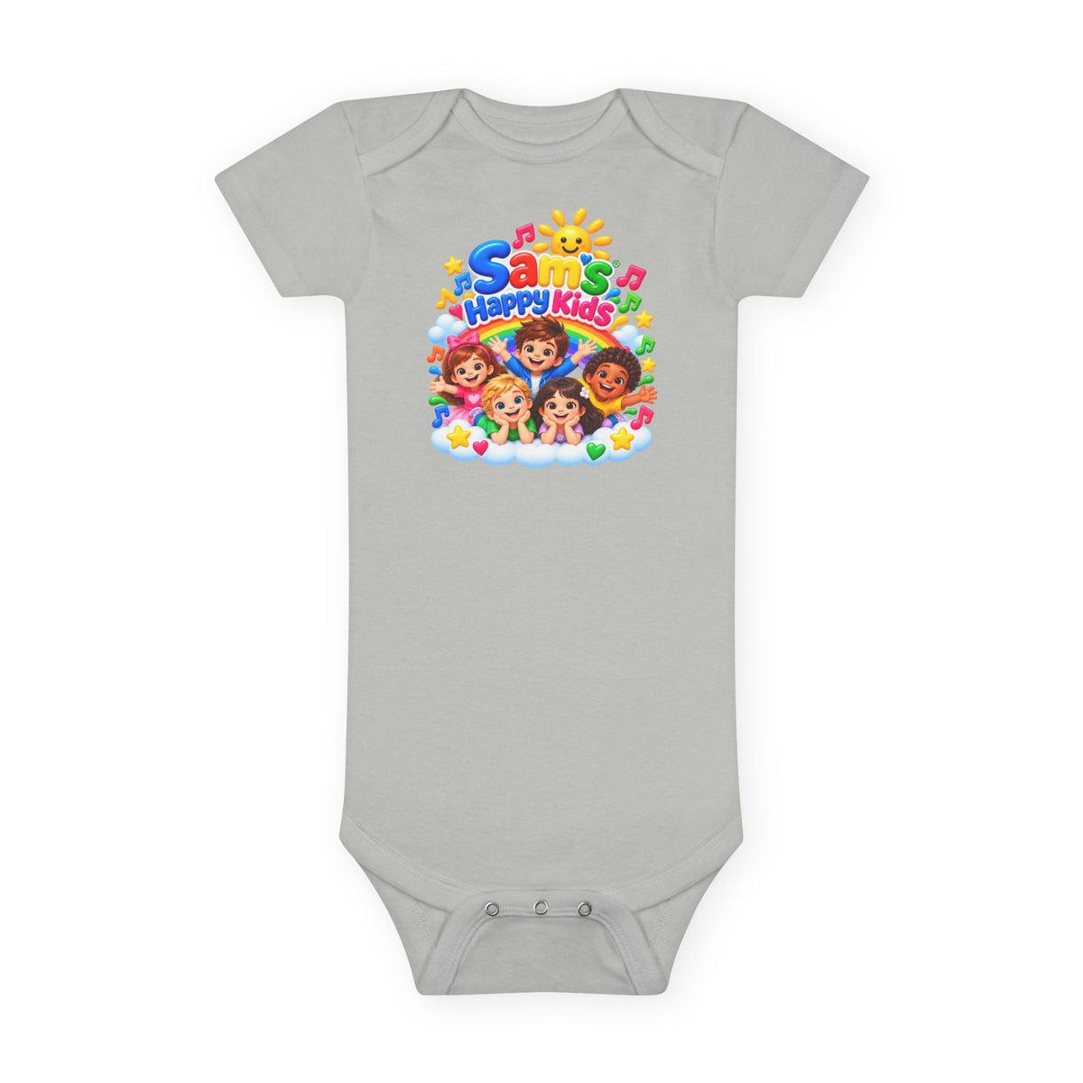 Happy Kids Musical Baby Onesie – Colorful Sun & Smiling Faces