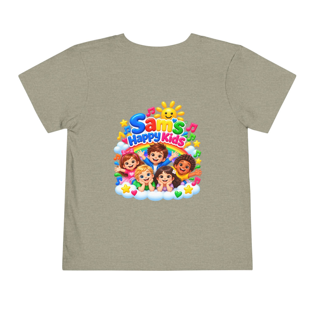 Toddler Tee — "Sam's Happy Kids" Colorful Cartoon Kids Graphic