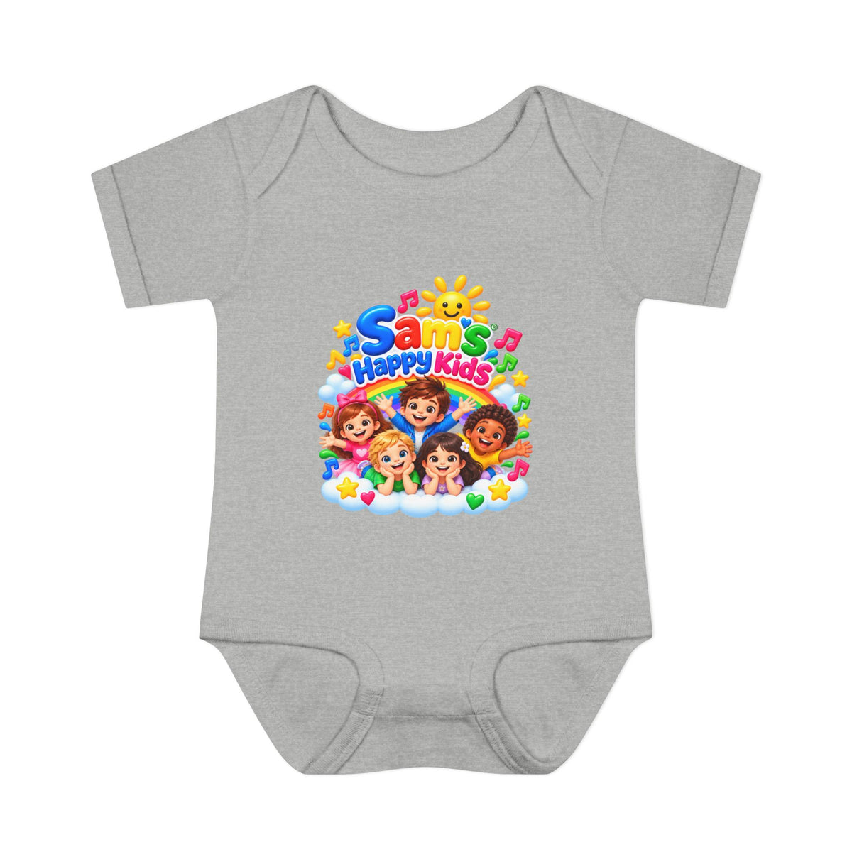 Happy Kids Infant Bodysuit — Colorful 'Sam's Happy Kids' Baby Onesie