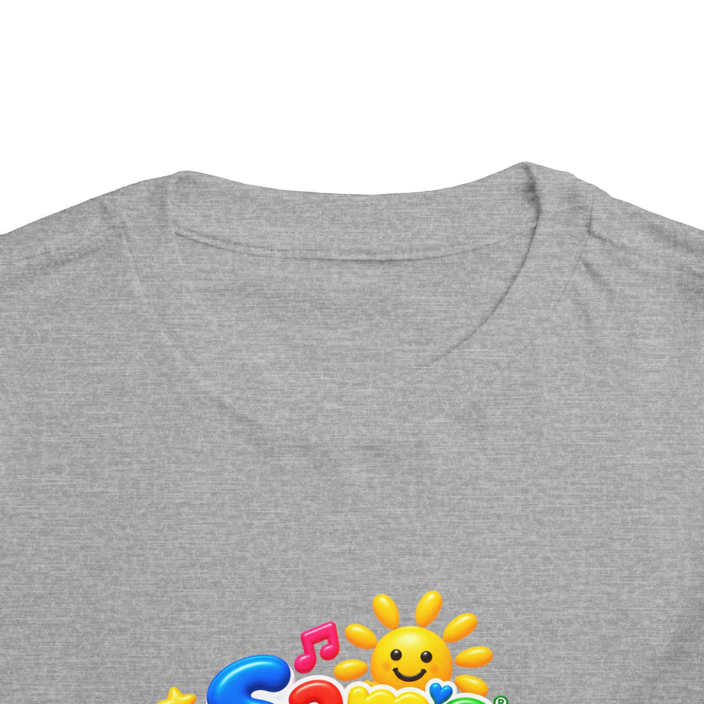 Toddler Tee — "Sam's Happy Kids" Colorful Cartoon Kids Graphic