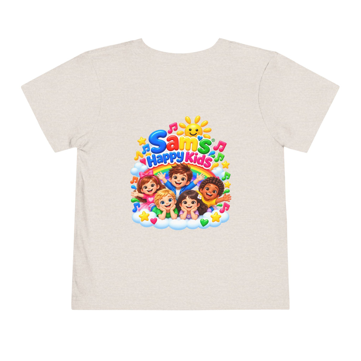 Toddler Tee — "Sam's Happy Kids" Colorful Cartoon Kids Graphic