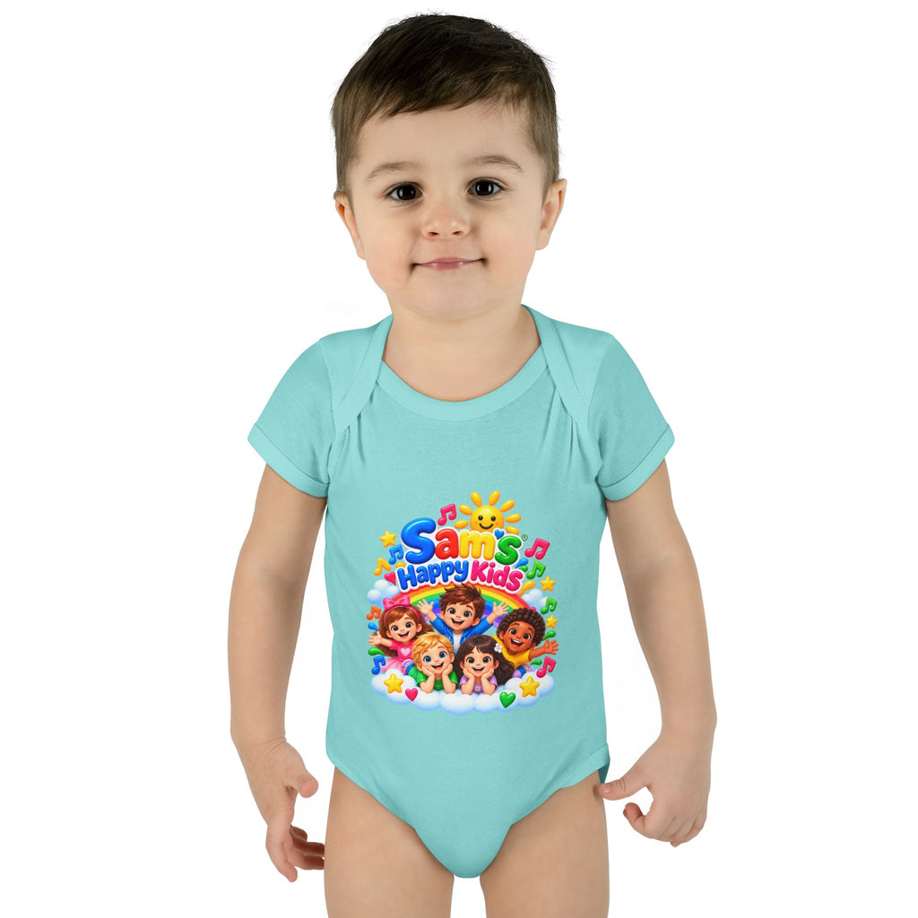 Happy Kids Infant Bodysuit — Colorful 'Sam's Happy Kids' Baby Onesie