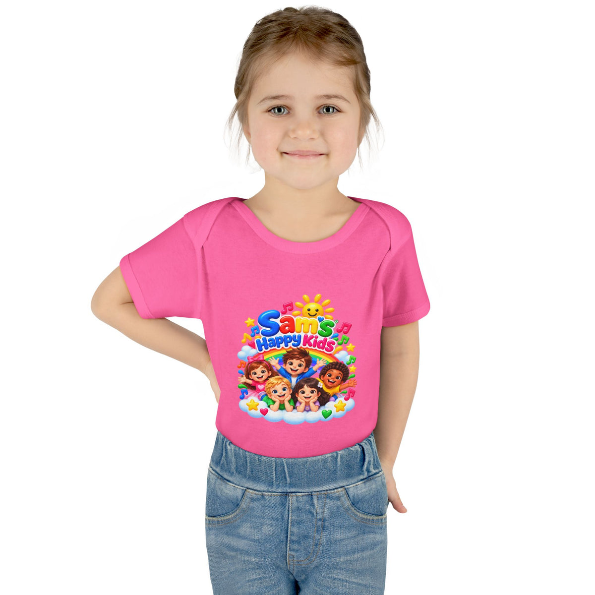 Happy Kids Infant Bodysuit — Colorful 'Sam's Happy Kids' Baby Onesie