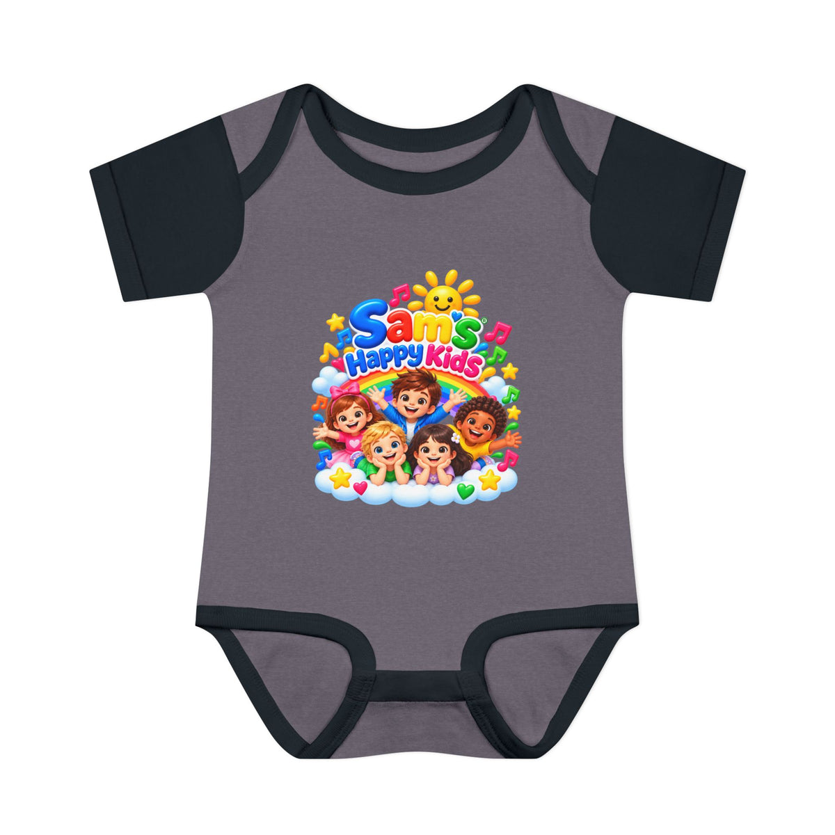 Happy Kids Infant Bodysuit — Colorful 'Sam's Happy Kids' Baby Onesie