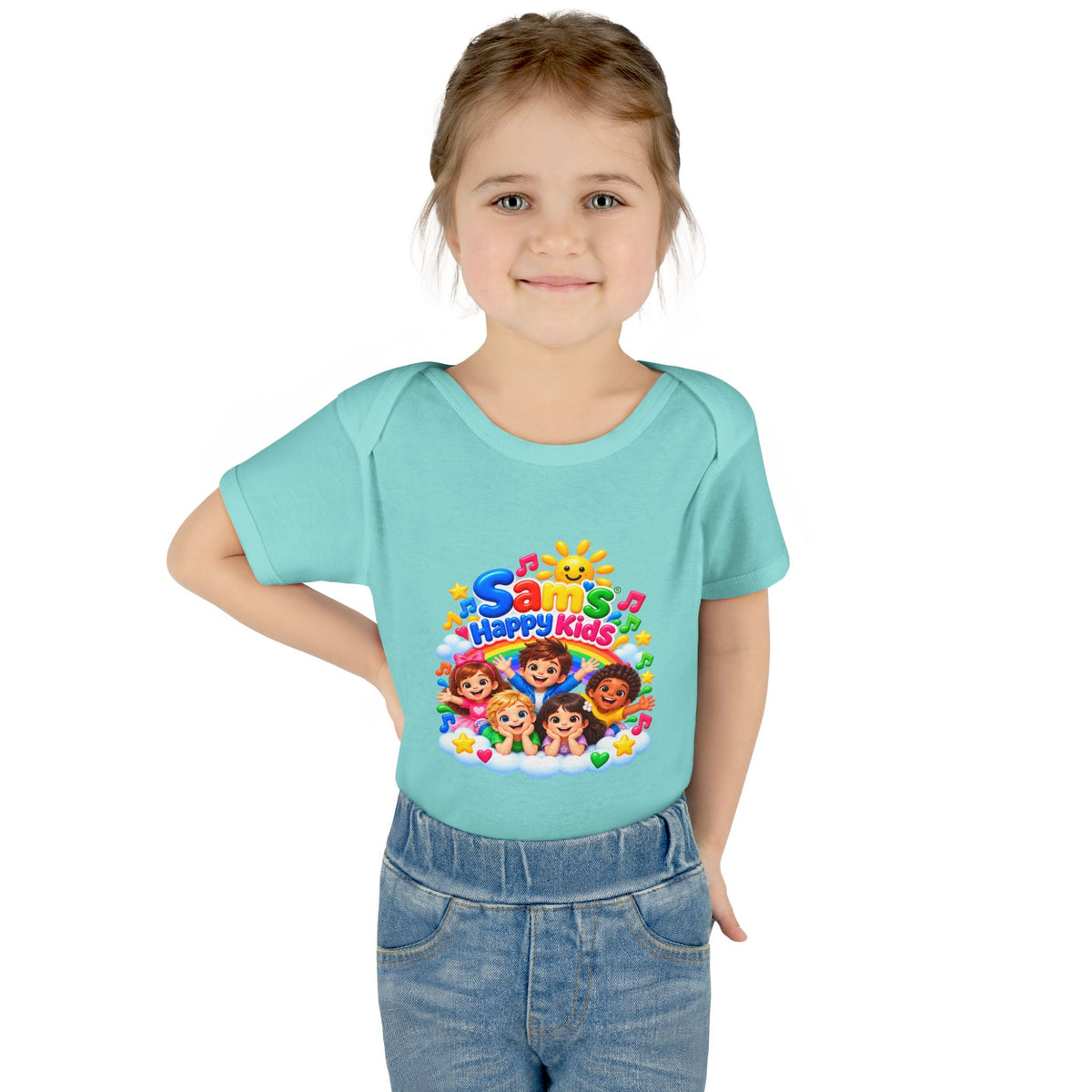 Happy Kids Infant Bodysuit — Colorful 'Sam's Happy Kids' Baby Onesie