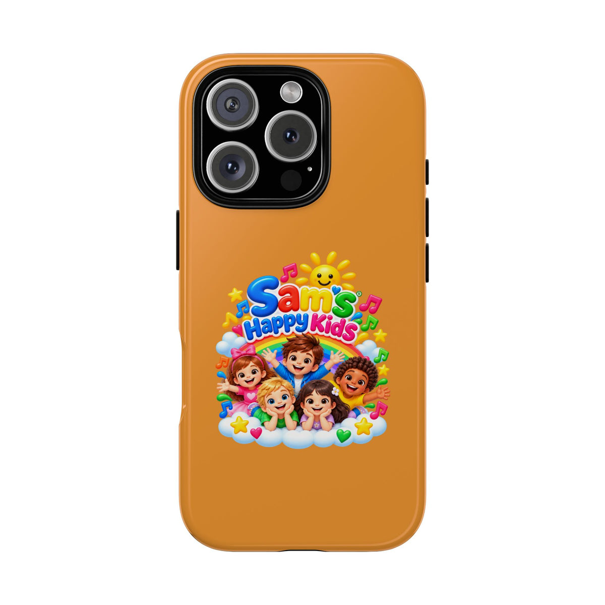 Kids Cartoon Phone Case — "Sam's Happy Kids" Cute Protective iPhone Cover