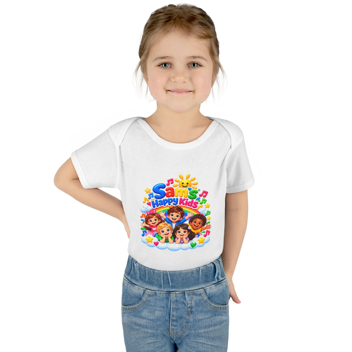 Happy Kids Infant Bodysuit — Colorful 'Sam's Happy Kids' Baby Onesie