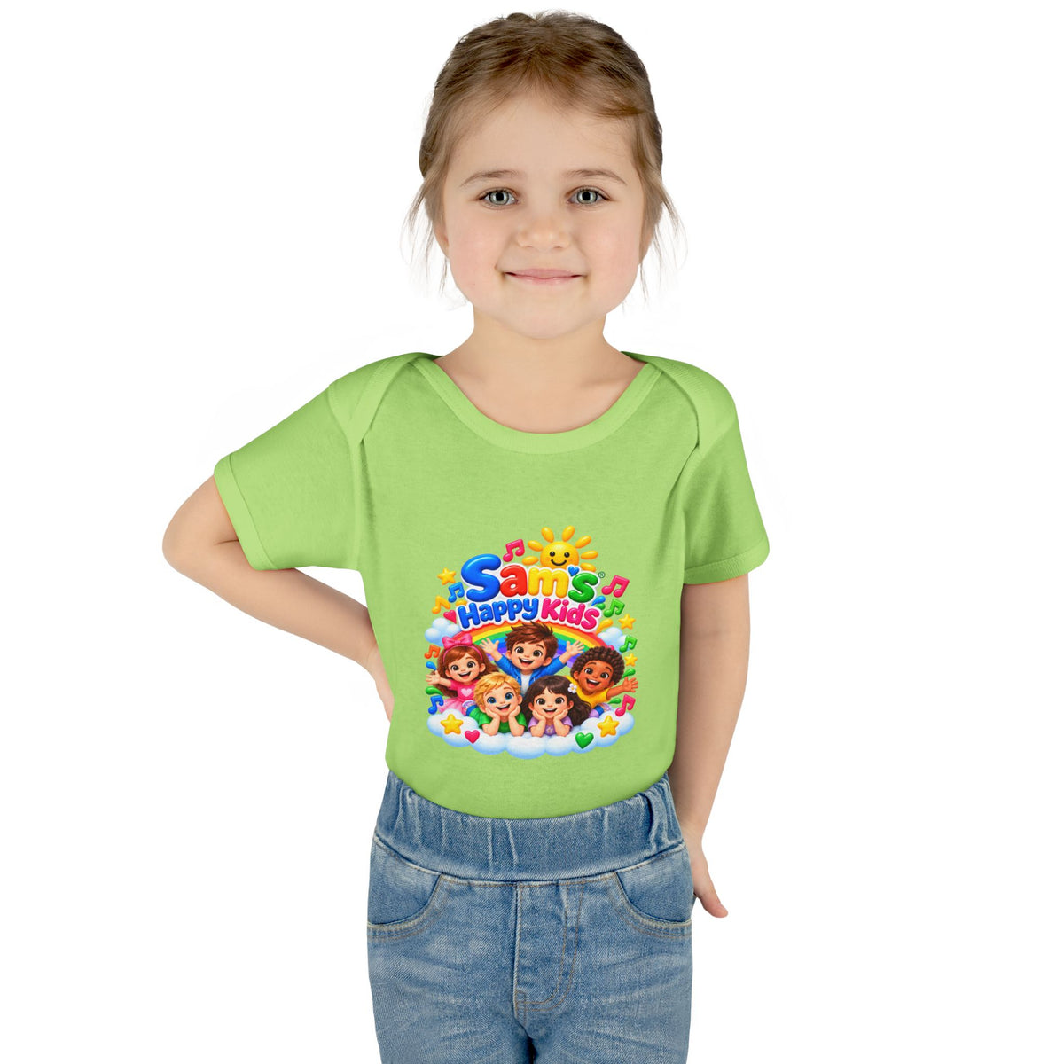 Happy Kids Infant Bodysuit — Colorful 'Sam's Happy Kids' Baby Onesie