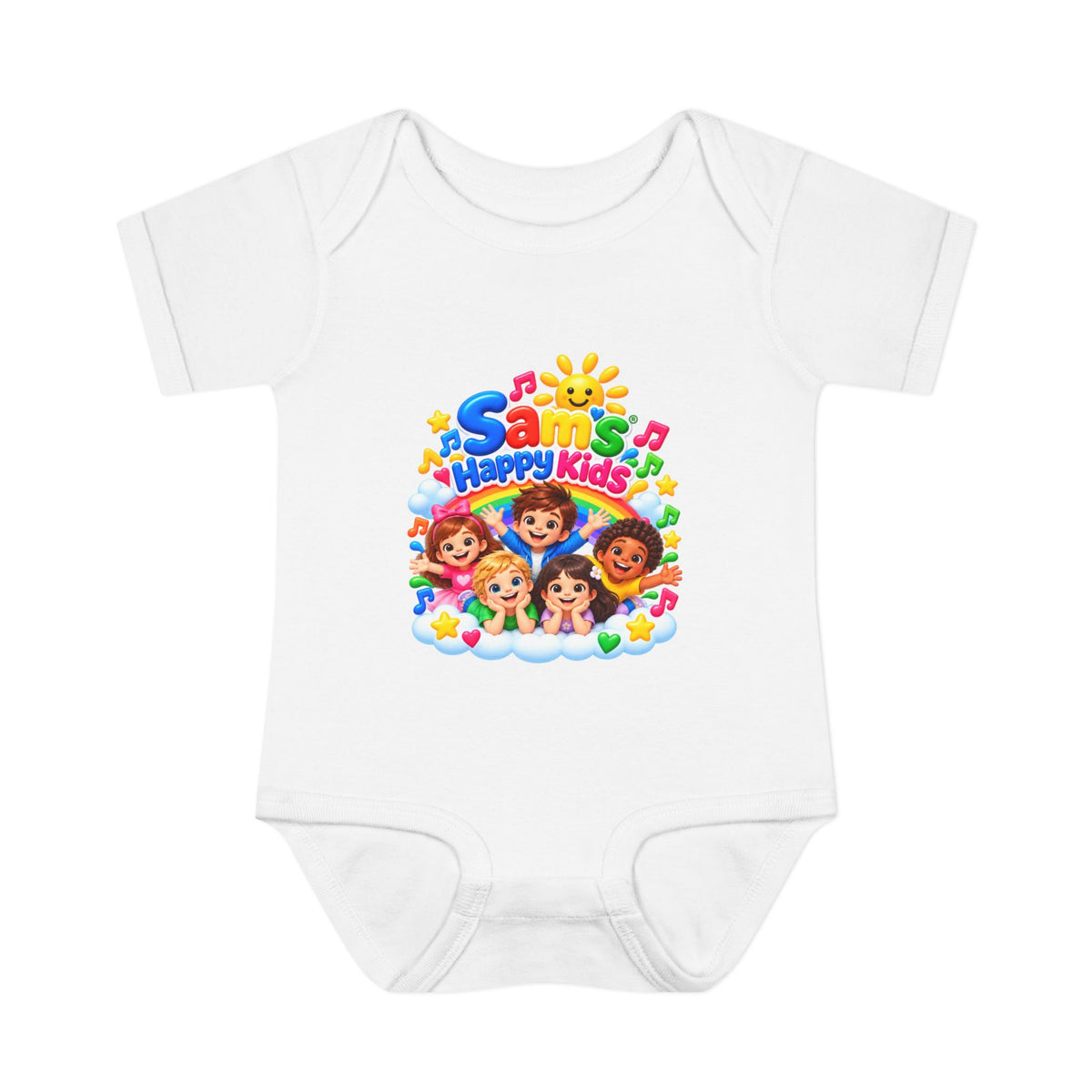 Happy Kids Infant Bodysuit — Colorful 'Sam's Happy Kids' Baby Onesie