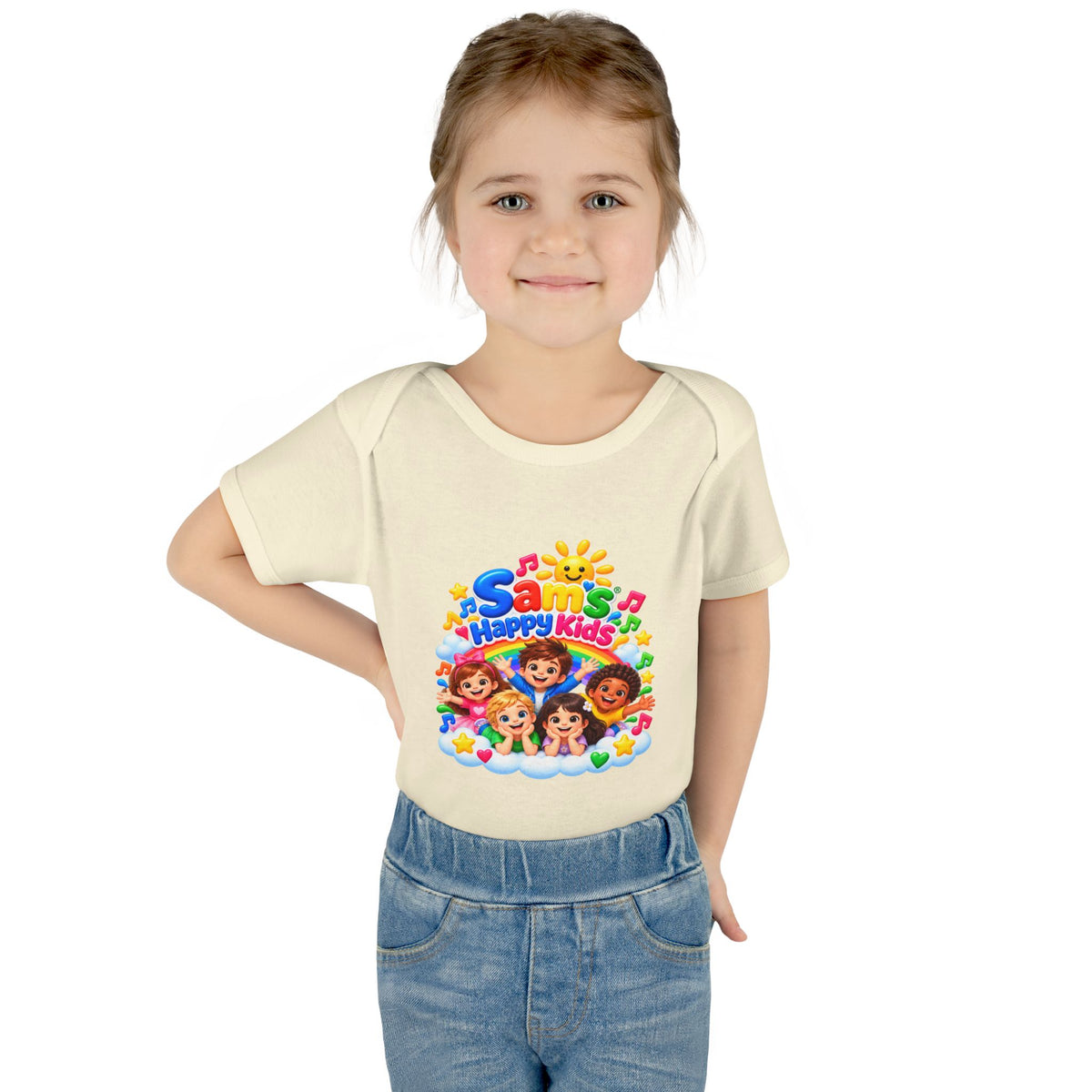 Happy Kids Infant Bodysuit — Colorful 'Sam's Happy Kids' Baby Onesie