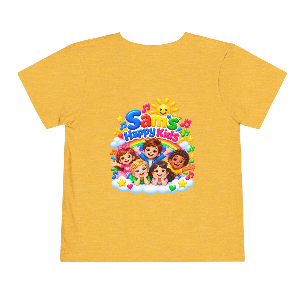Toddler Tee — "Sam's Happy Kids" Colorful Cartoon Kids Graphic