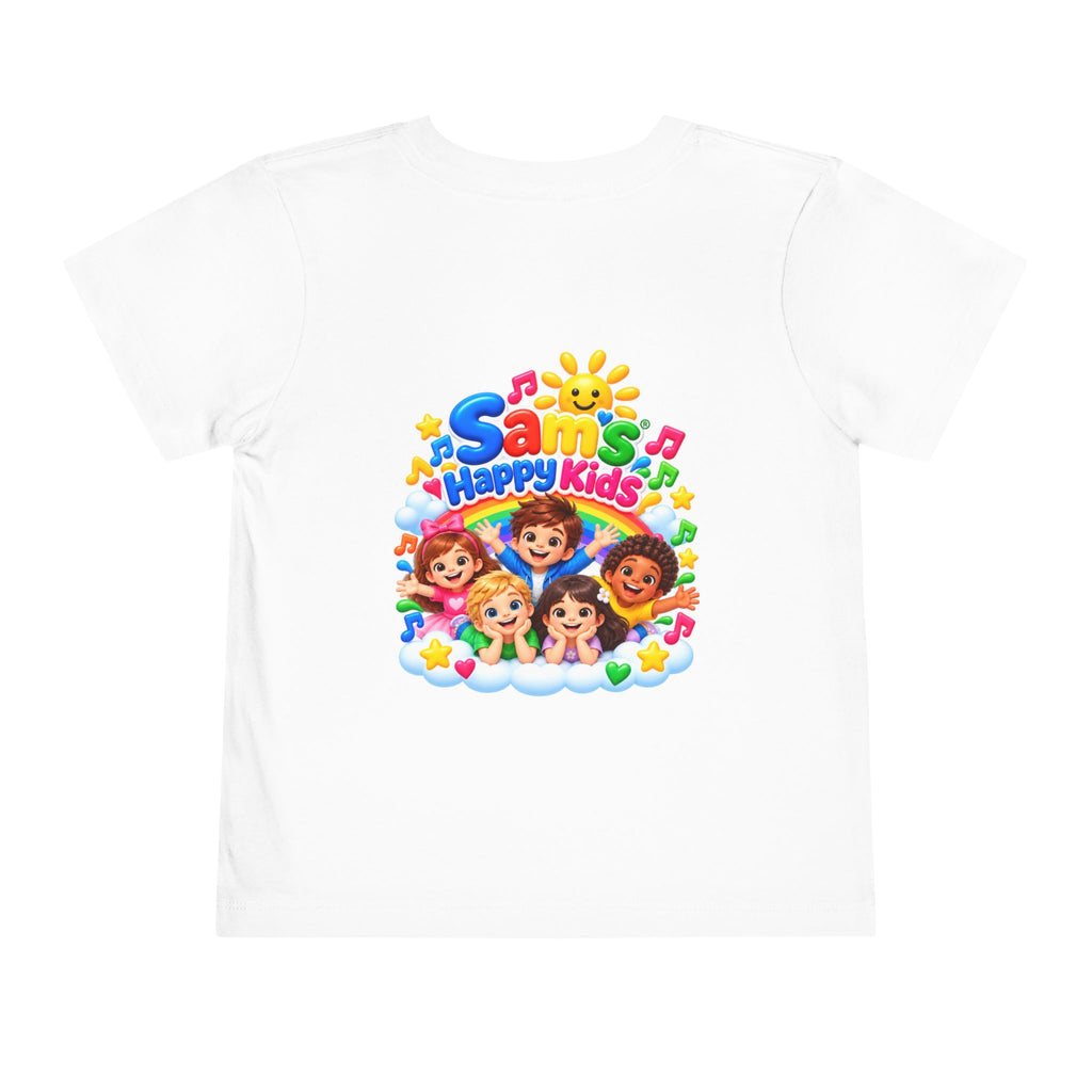 Toddler Tee — "Sam's Happy Kids" Colorful Cartoon Kids Graphic