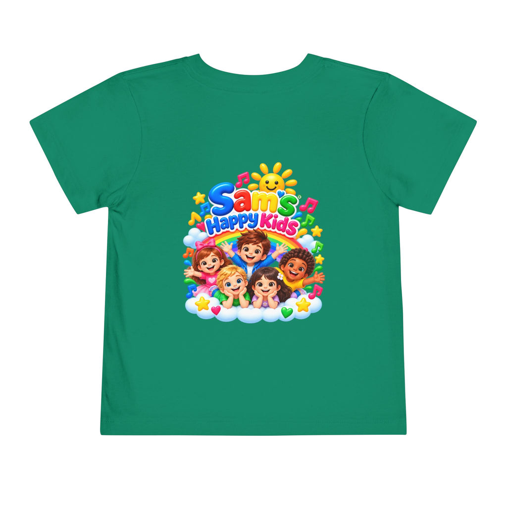 Toddler Tee — "Sam's Happy Kids" Colorful Cartoon Kids Graphic