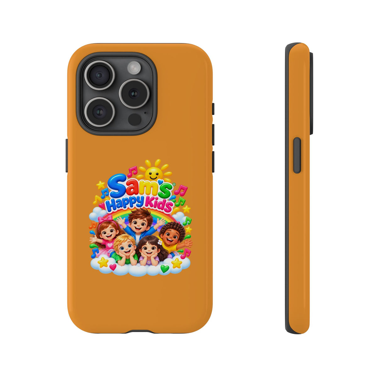 Kids Cartoon Phone Case — "Sam's Happy Kids" Cute Protective iPhone Cover