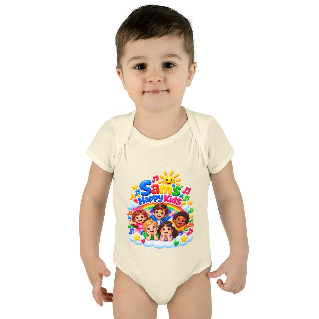 Happy Kids Infant Bodysuit — Colorful 'Sam's Happy Kids' Baby Onesie