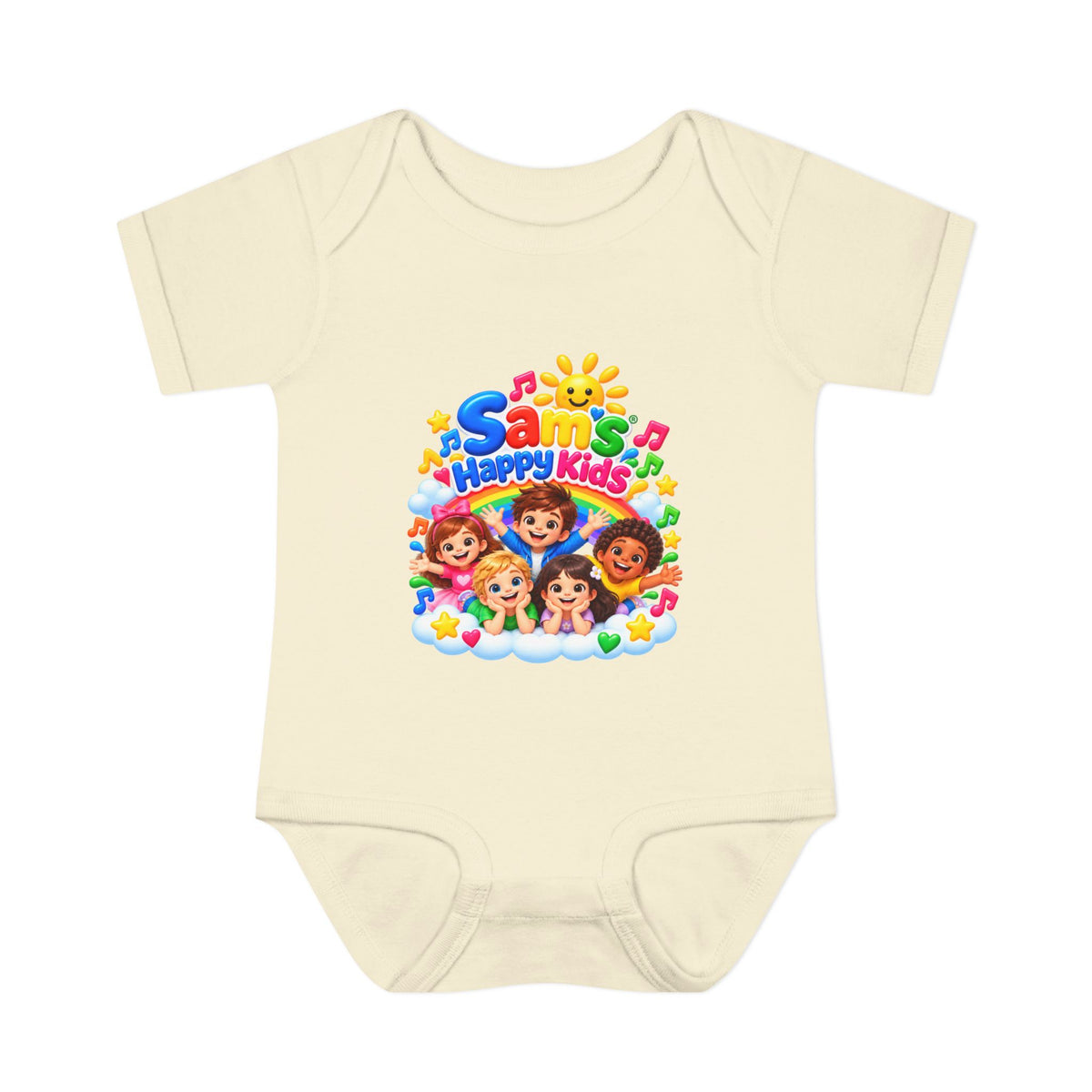 Happy Kids Infant Bodysuit — Colorful 'Sam's Happy Kids' Baby Onesie