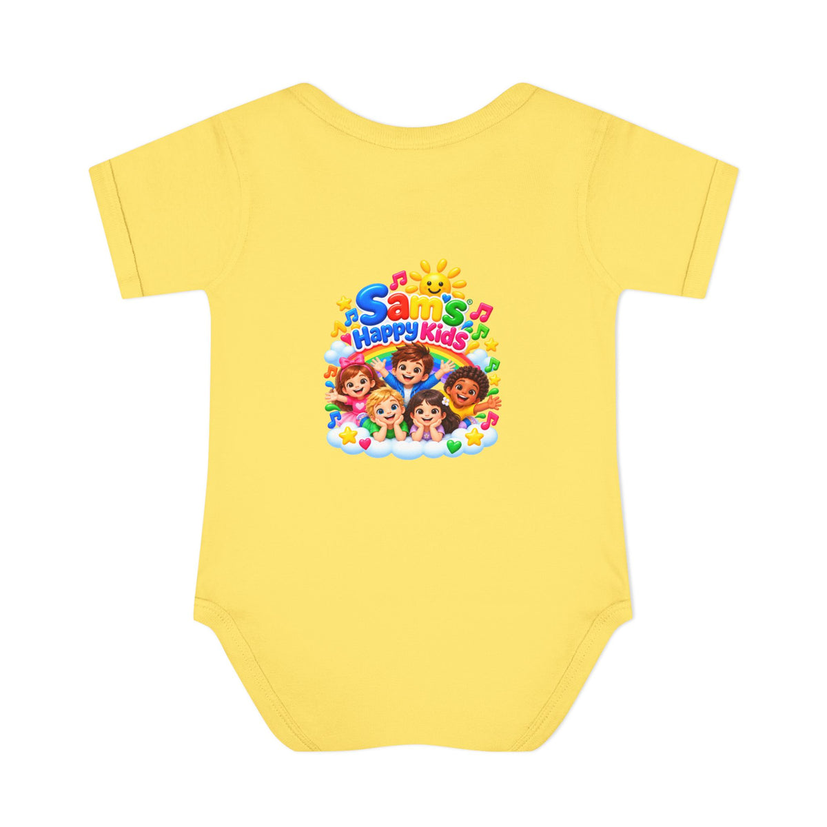 Happy Kids Infant Bodysuit — Colorful 'Sam's Happy Kids' Baby Onesie