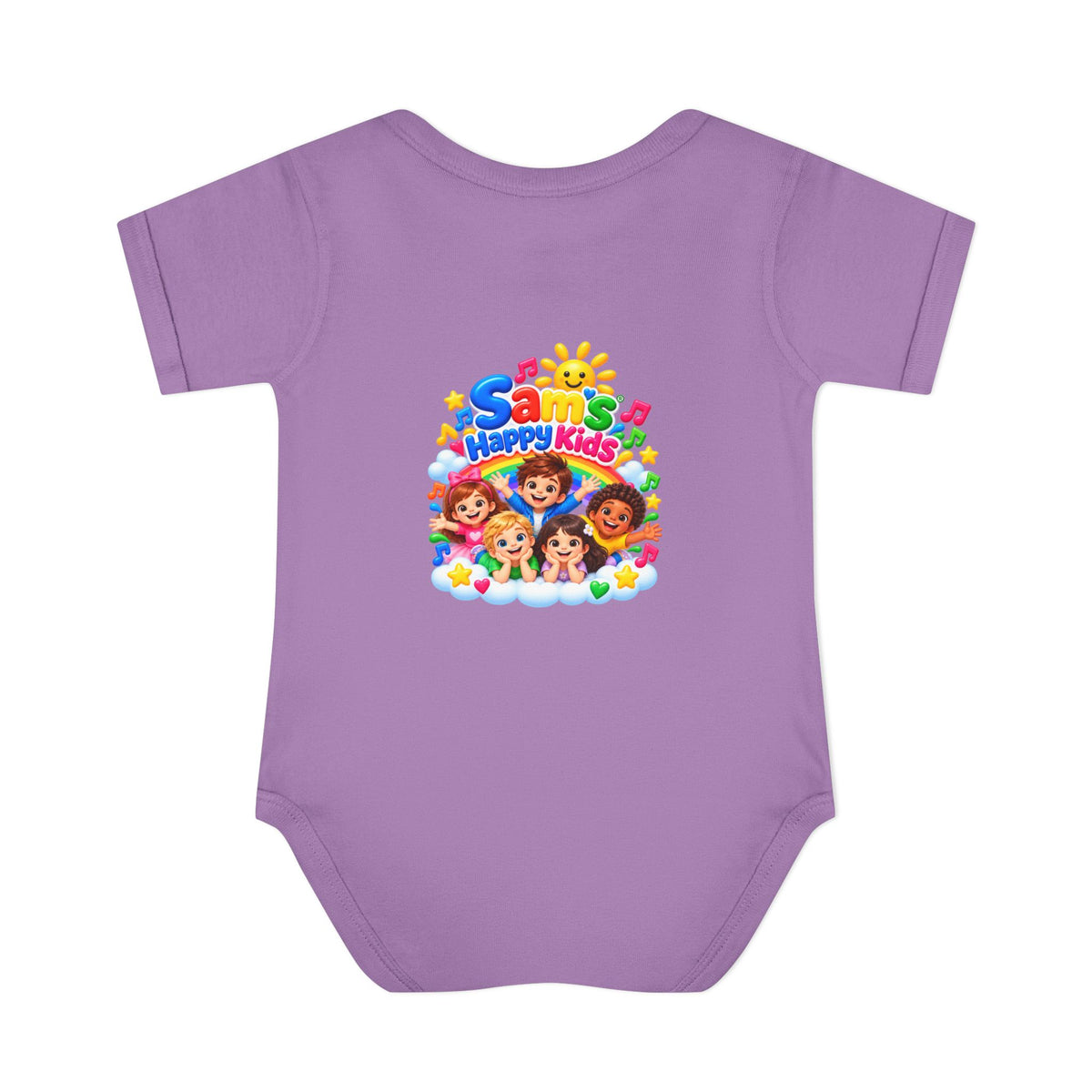 Happy Kids Infant Bodysuit — Colorful 'Sam's Happy Kids' Baby Onesie
