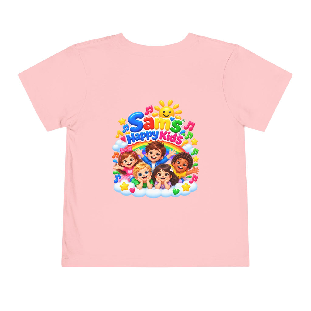 Toddler Tee — "Sam's Happy Kids" Colorful Cartoon Kids Graphic