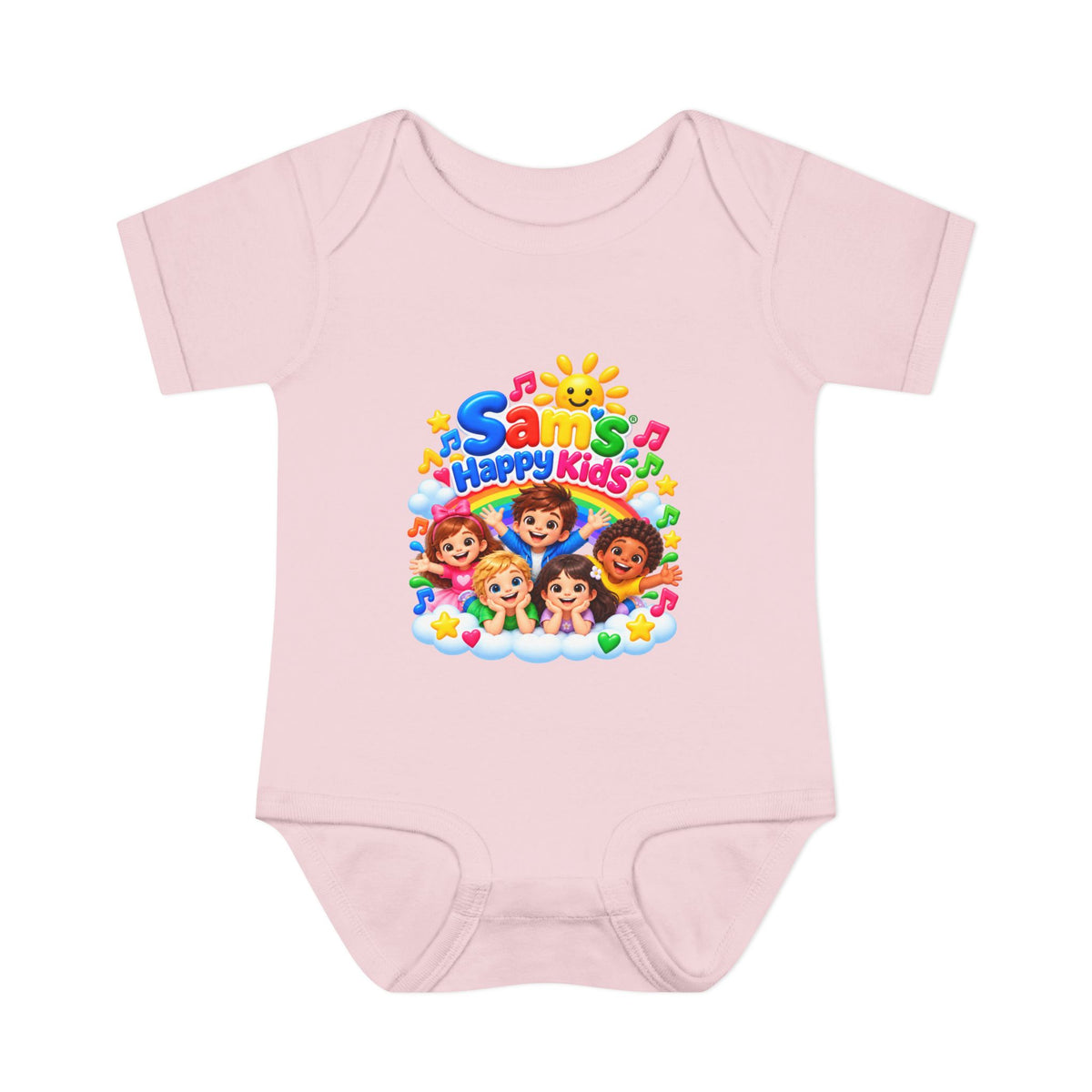 Happy Kids Infant Bodysuit — Colorful 'Sam's Happy Kids' Baby Onesie