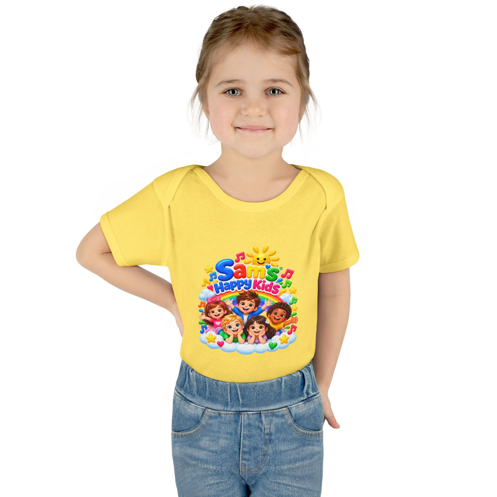 Happy Kids Infant Bodysuit — Colorful 'Sam's Happy Kids' Baby Onesie