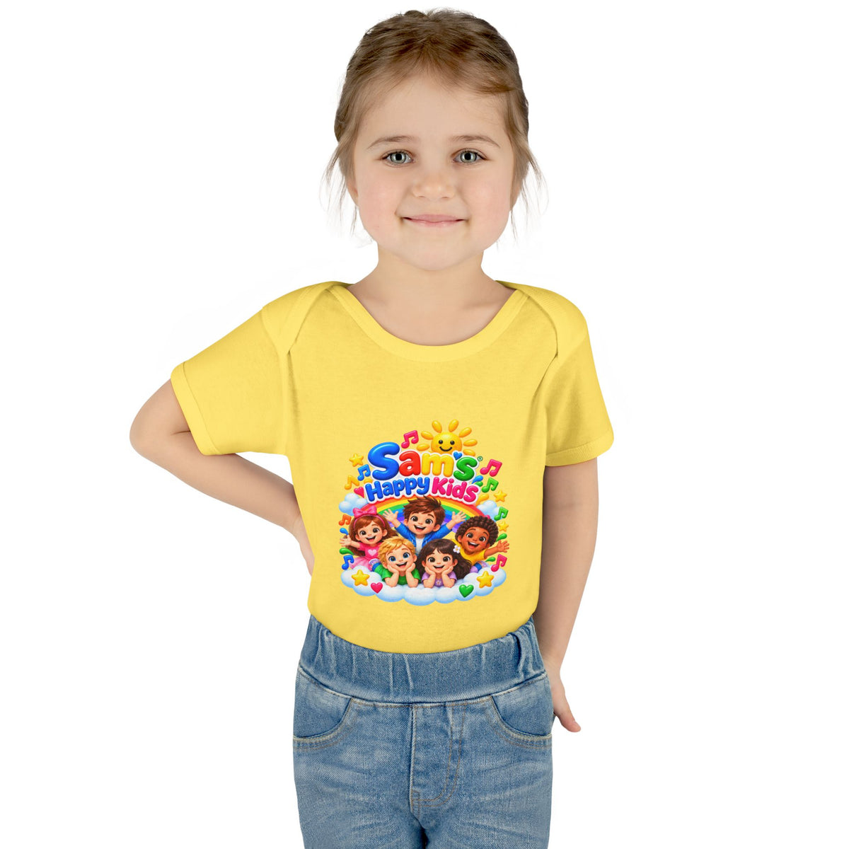 Happy Kids Infant Bodysuit — Colorful 'Sam's Happy Kids' Baby Onesie