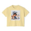 Women's Boxy Tee — "I'm Not Messy... I'm Creative!" Cute Kid & Puppy Art Shirt
