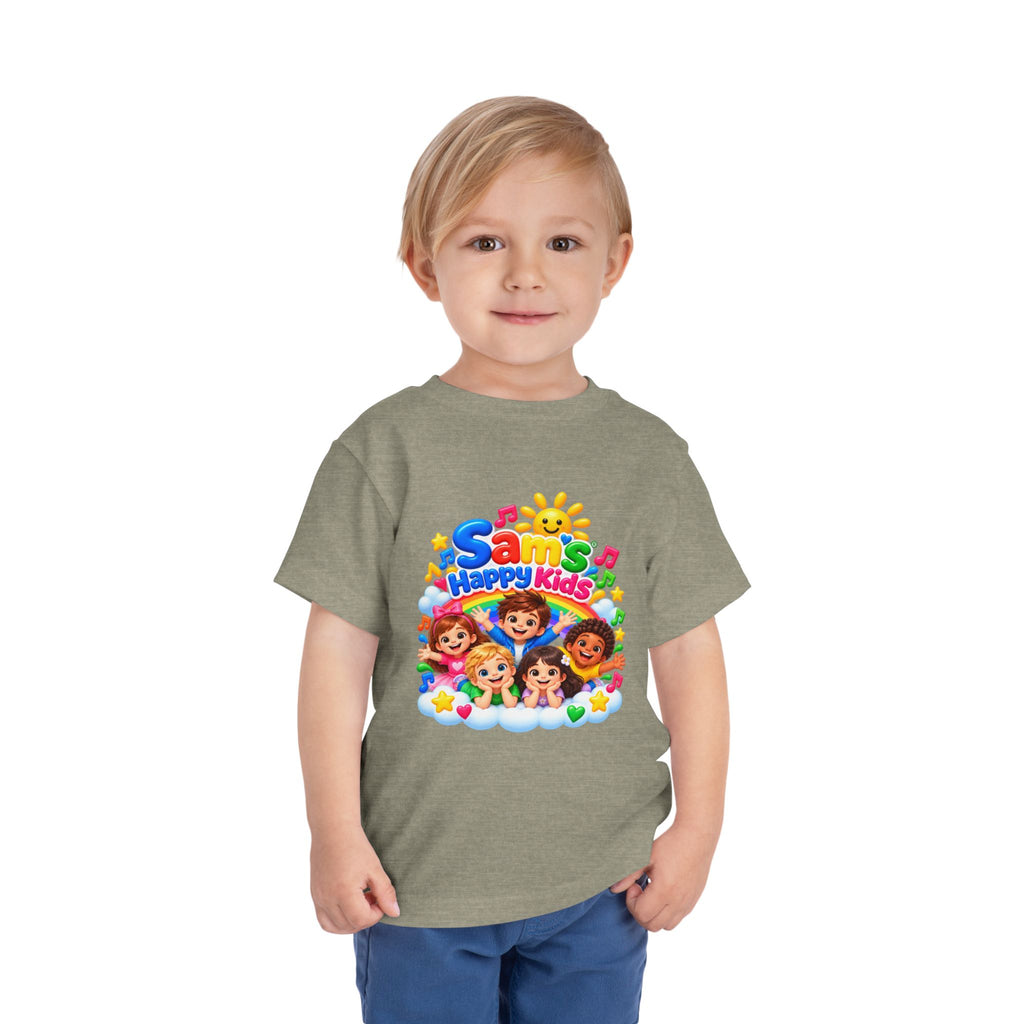 Toddler Tee — "Sam's Happy Kids" Colorful Cartoon Kids Graphic