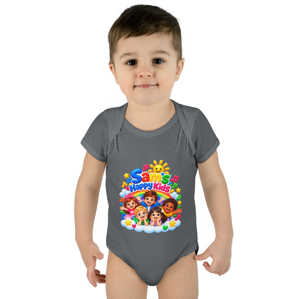 Happy Kids Infant Bodysuit — Colorful 'Sam's Happy Kids' Baby Onesie