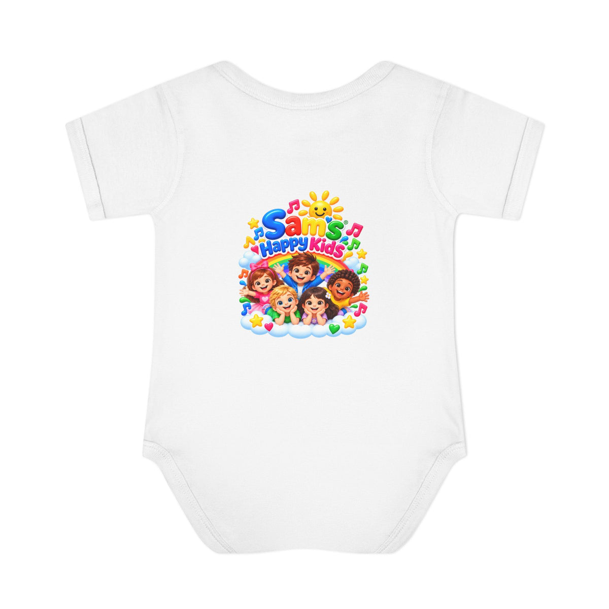 Happy Kids Infant Bodysuit — Colorful 'Sam's Happy Kids' Baby Onesie