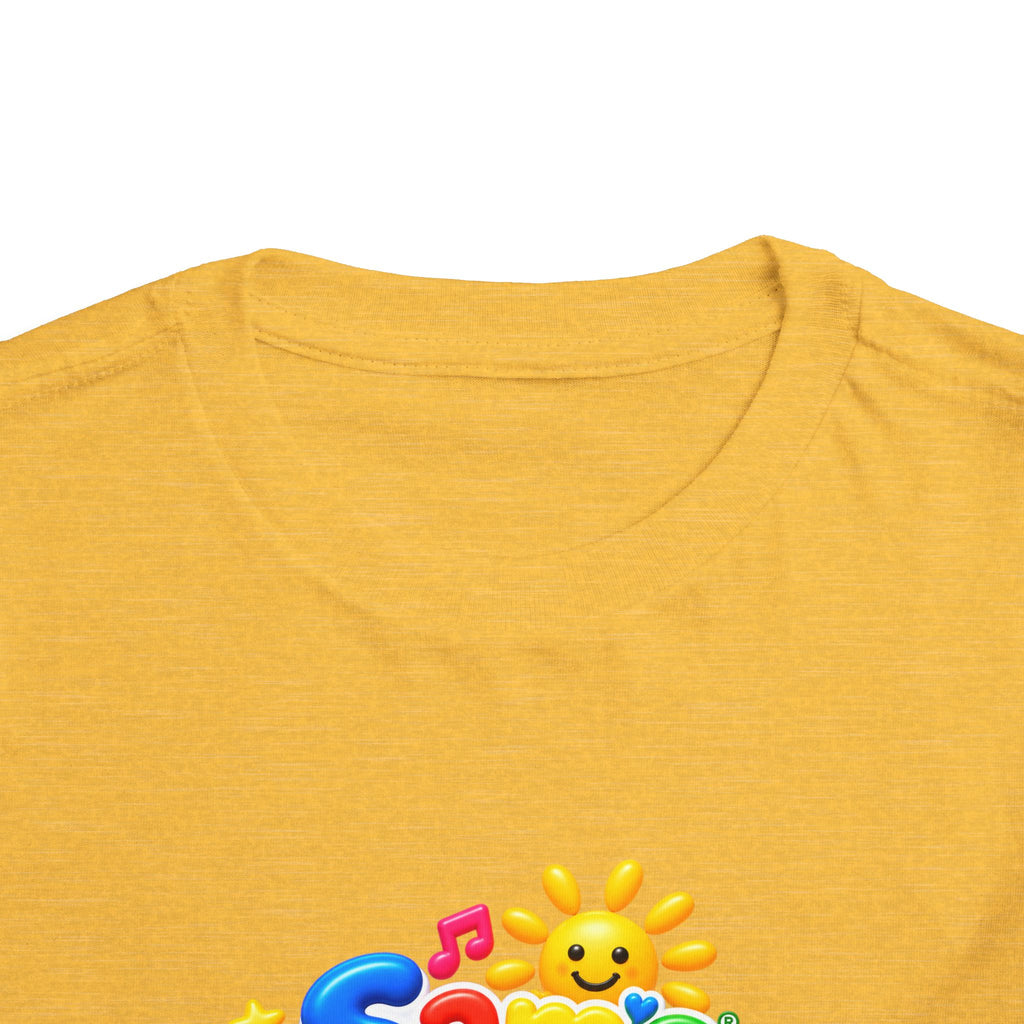 Toddler Tee — "Sam's Happy Kids" Colorful Cartoon Kids Graphic
