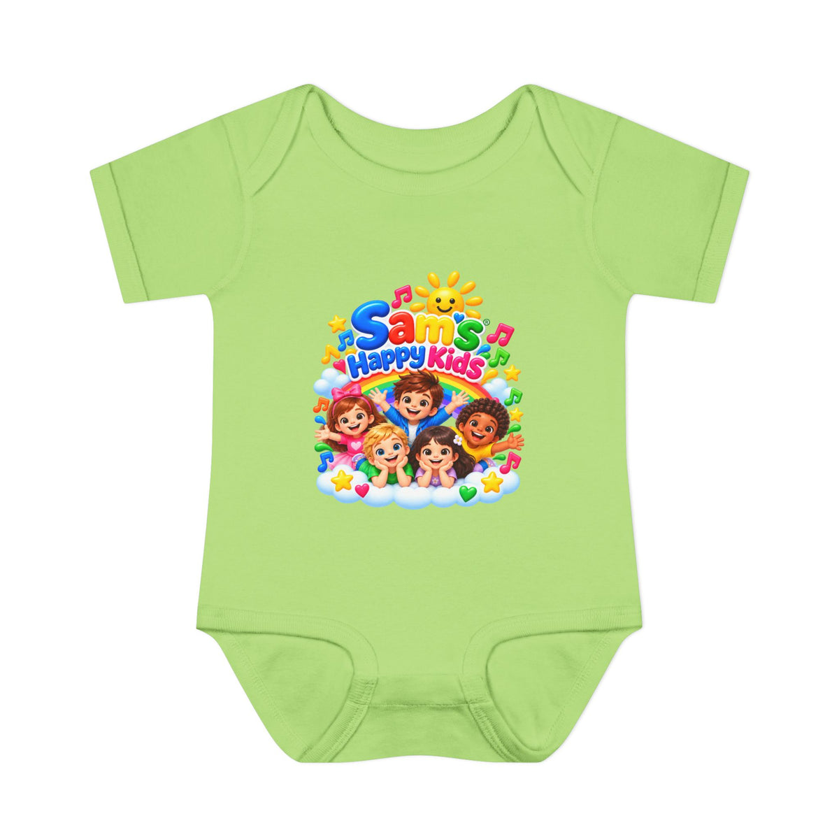 Happy Kids Infant Bodysuit — Colorful 'Sam's Happy Kids' Baby Onesie