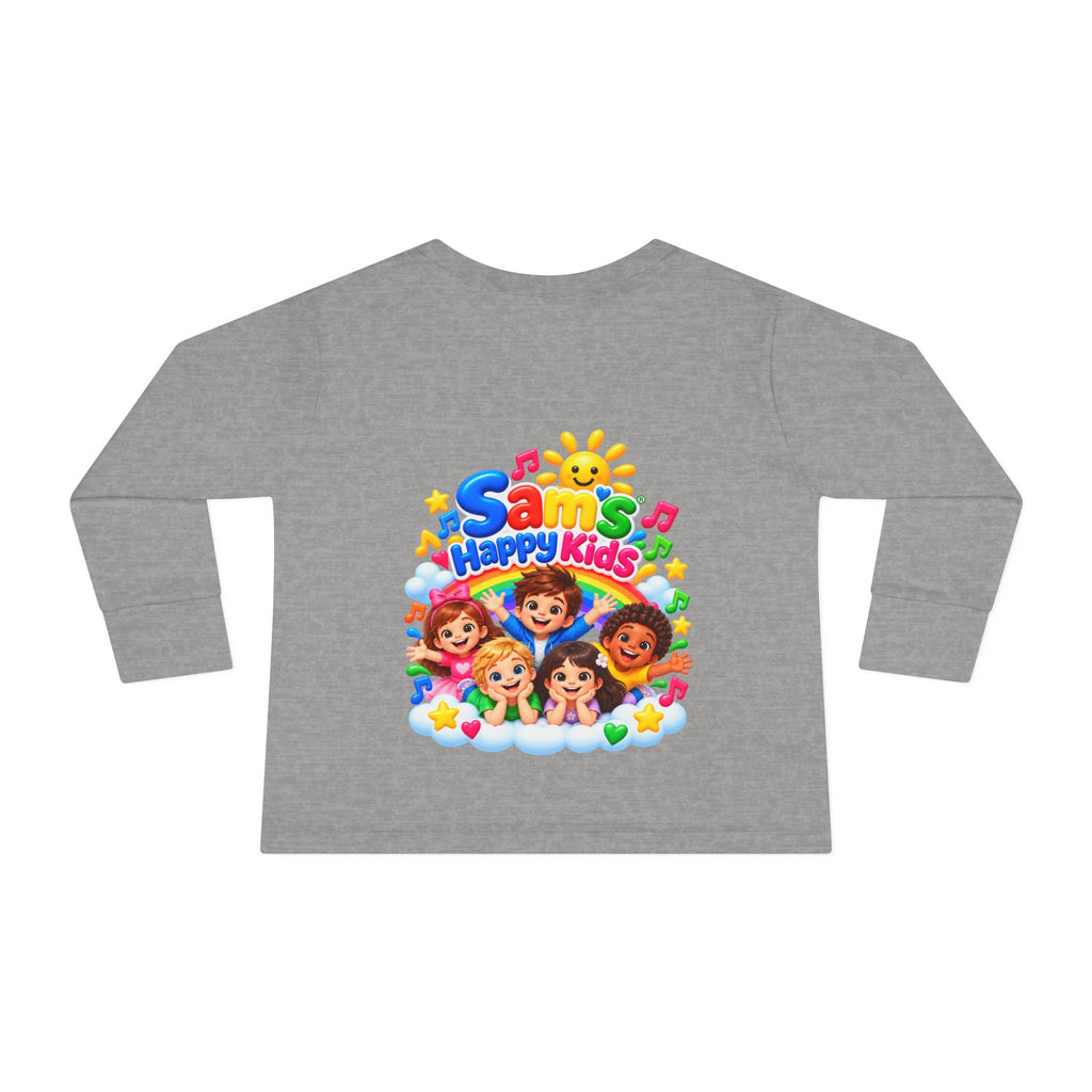 Toddler Long Sleeve Tee — “Sam’s Happy Kids” Colorful Cartoon Music Playtop
