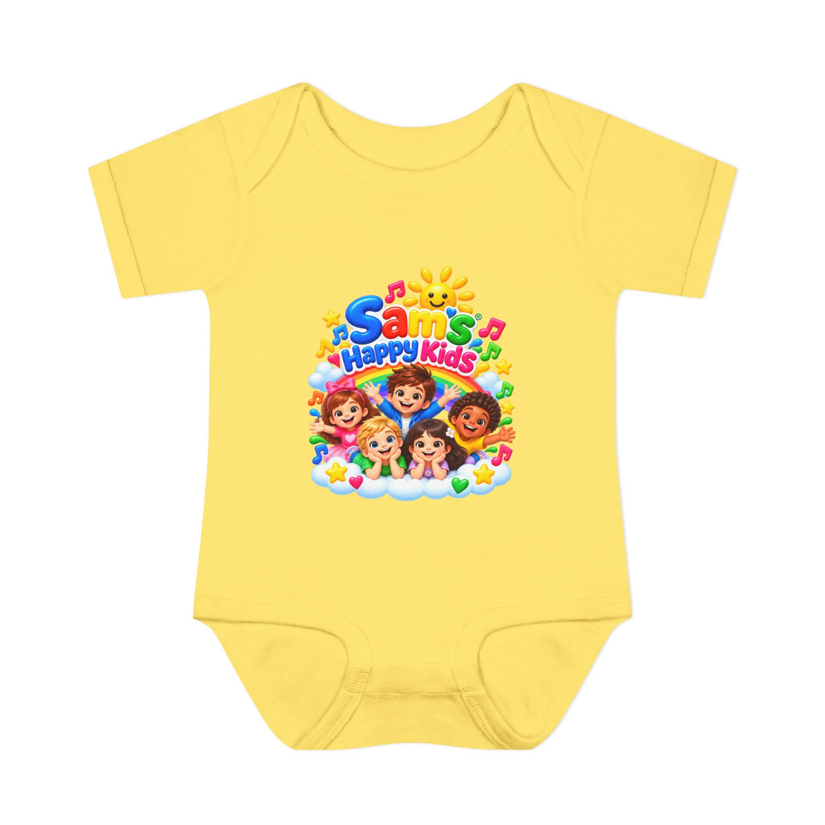 Happy Kids Infant Bodysuit — Colorful 'Sam's Happy Kids' Baby Onesie
