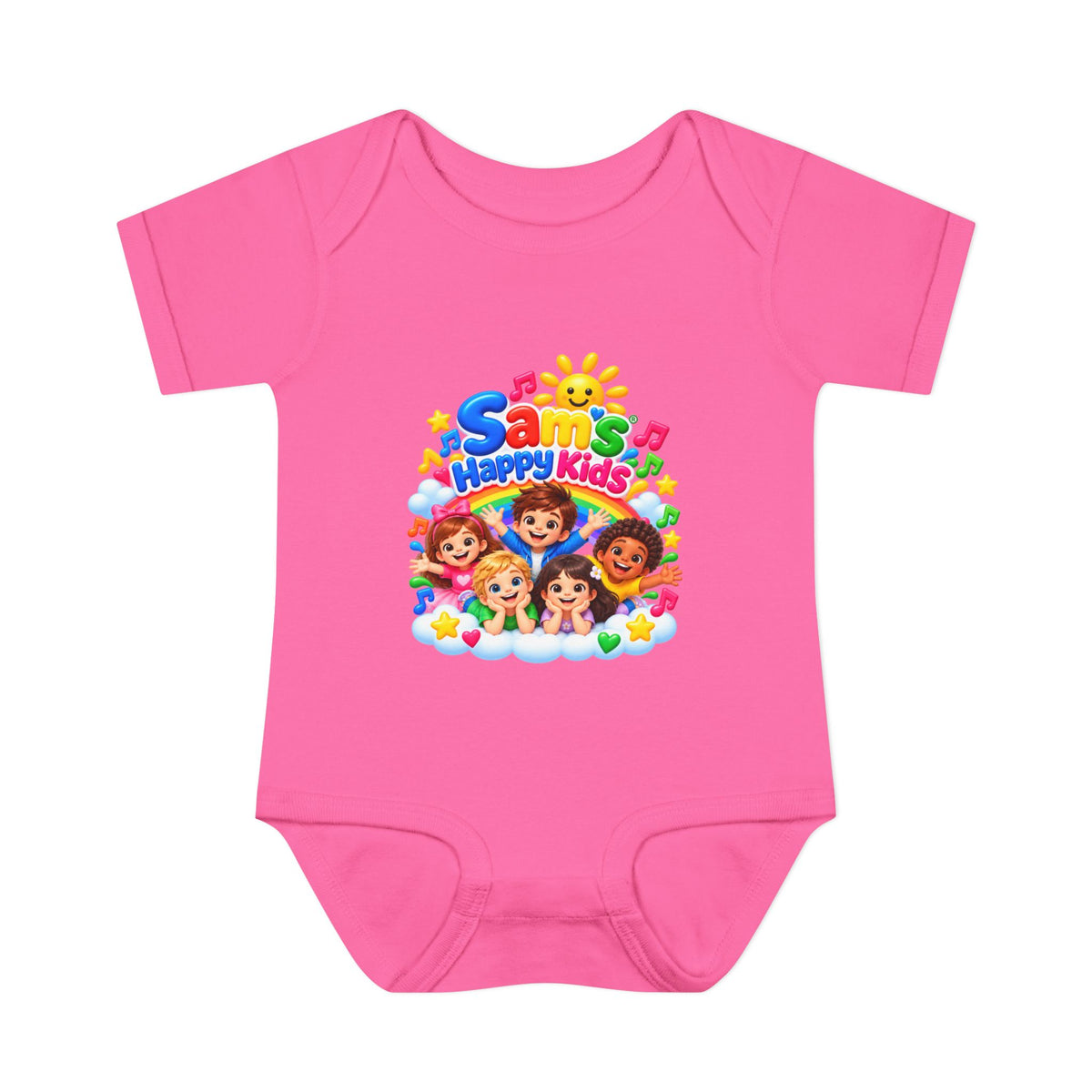 Happy Kids Infant Bodysuit — Colorful 'Sam's Happy Kids' Baby Onesie