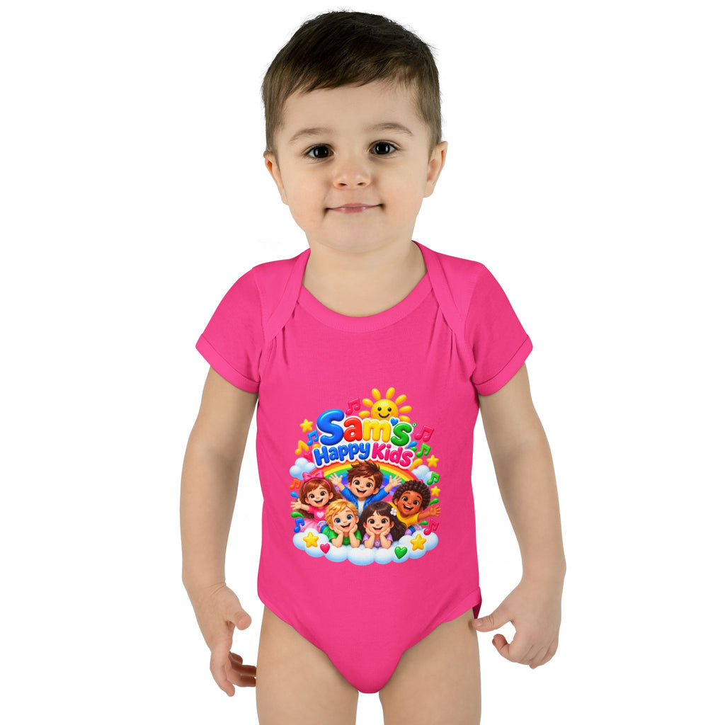 Happy Kids Infant Bodysuit — Colorful 'Sam's Happy Kids' Baby Onesie