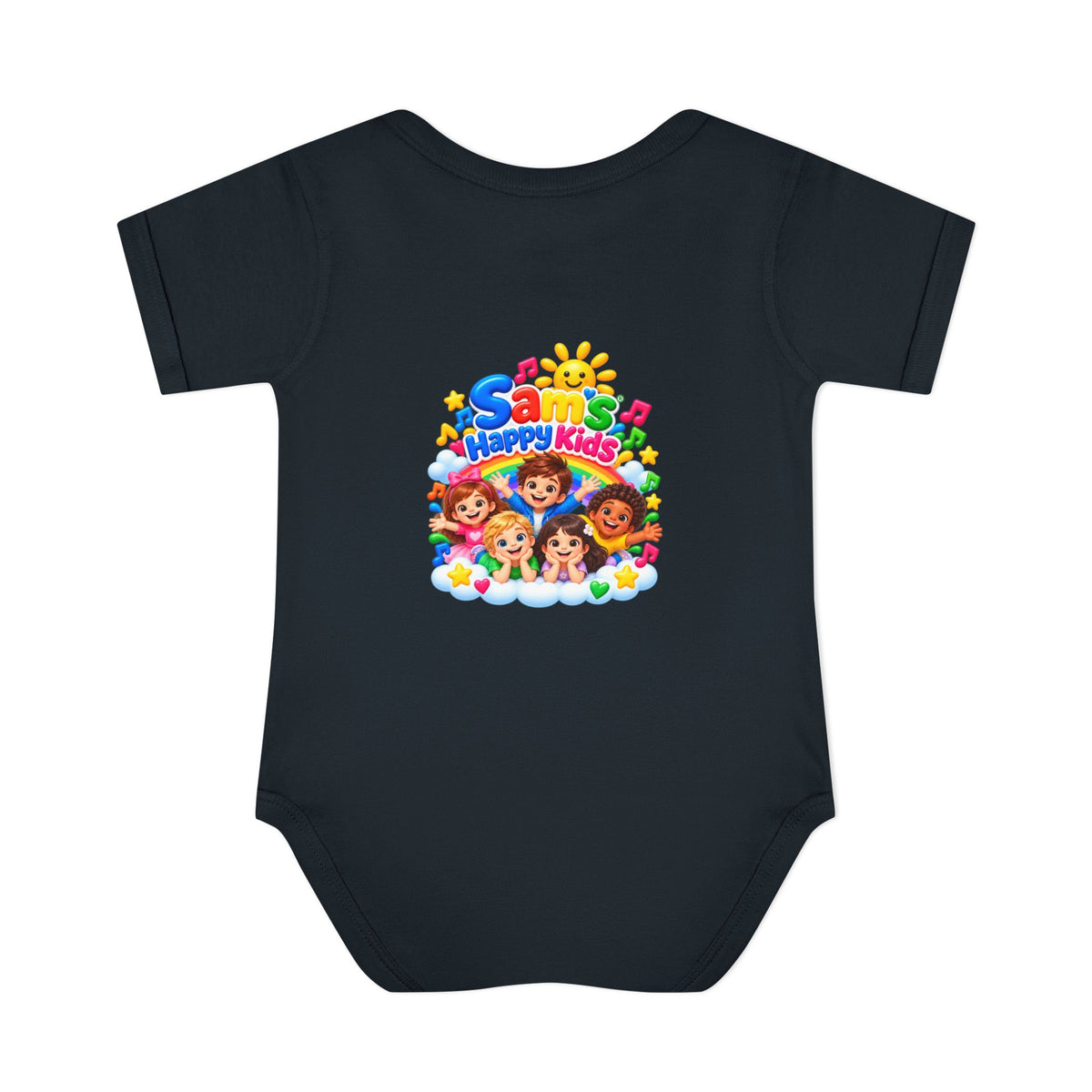 Happy Kids Infant Bodysuit — Colorful 'Sam's Happy Kids' Baby Onesie