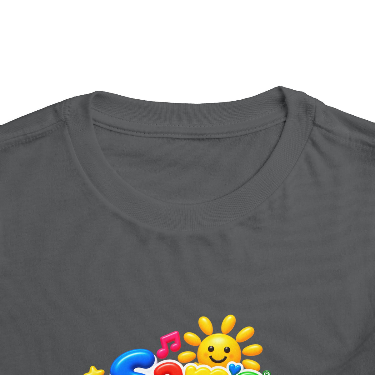 Toddler Tee — "Sam's Happy Kids" Colorful Cartoon Kids Graphic
