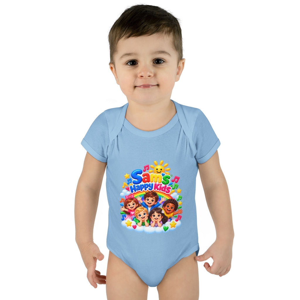 Happy Kids Infant Bodysuit — Colorful 'Sam's Happy Kids' Baby Onesie