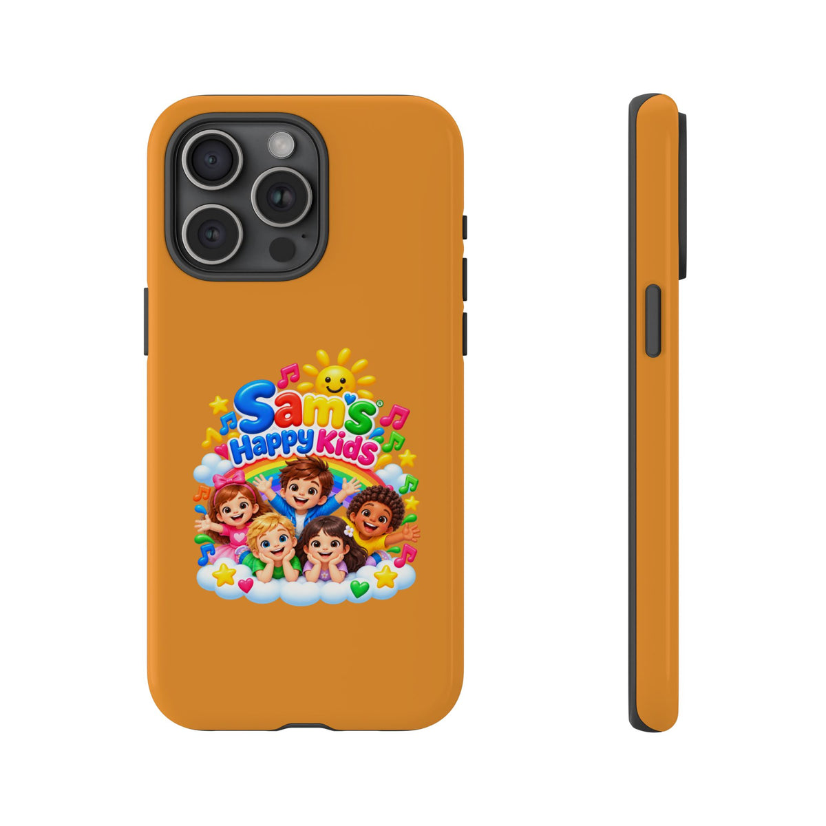 Kids Cartoon Phone Case — "Sam's Happy Kids" Cute Protective iPhone Cover