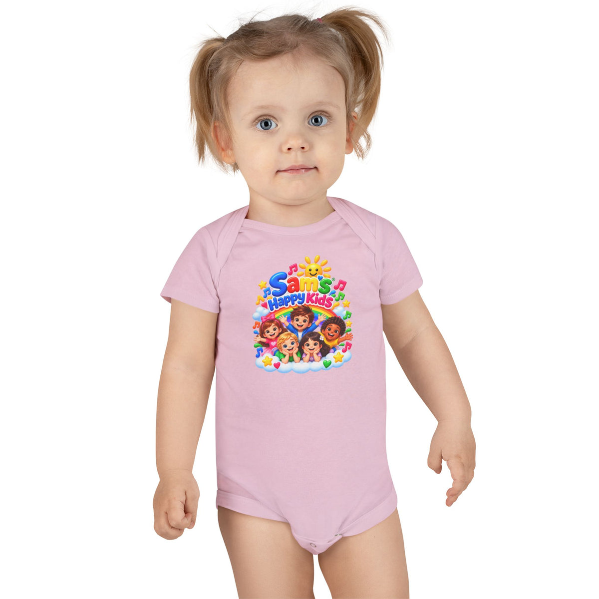 Happy Kids Musical Baby Onesie – Colorful Sun & Smiling Faces