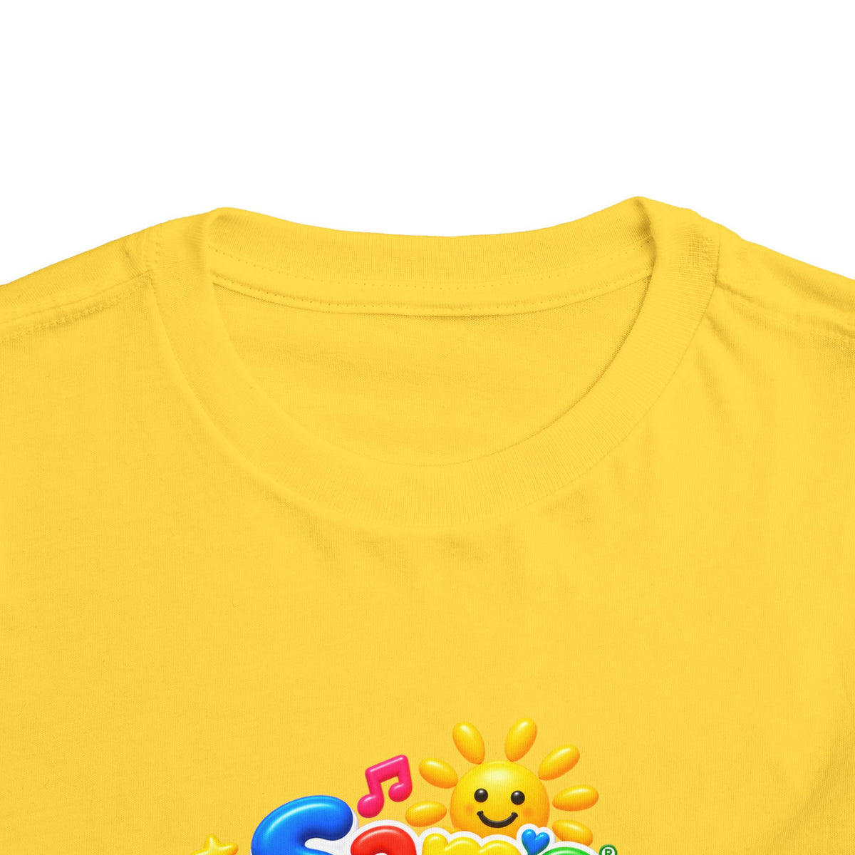 Toddler Tee — "Sam's Happy Kids" Colorful Cartoon Kids Graphic