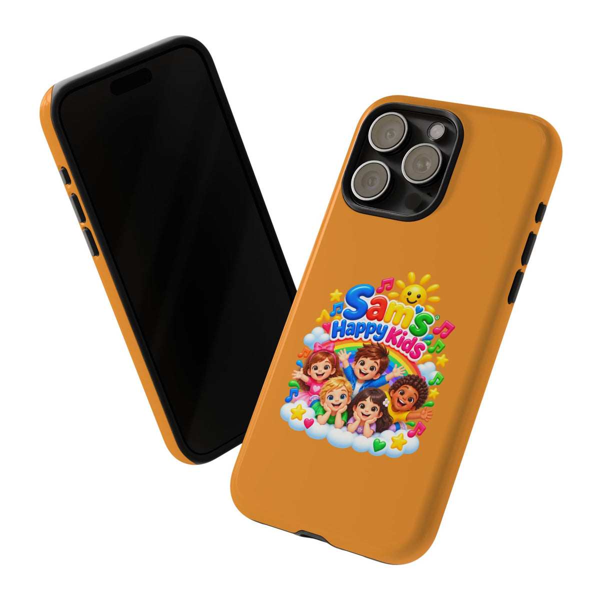 Kids Cartoon Phone Case — "Sam's Happy Kids" Cute Protective iPhone Cover
